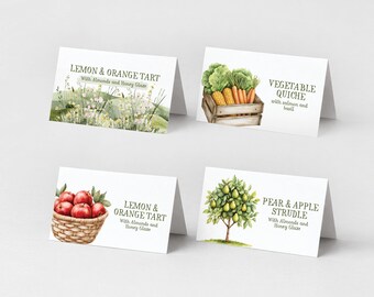 Baby Shower Place cards, Home Grown Farm Editable Buffet Cards, Baby Shower Party Food Labels (Instant Download) 016