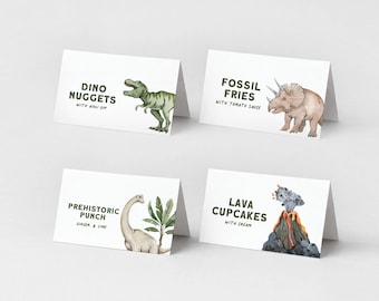 Dinosaurier-Etiketten, Tischkarten, Lebensmitteletiketten, Zeltkarten Digital Printable Editable Download 129