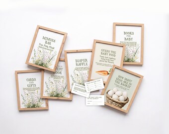 Baby Shower Signs & Cards, Table Signs, Canva Template, Instant Download 016