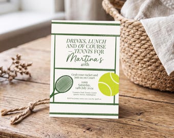 Tennis Birthday Invitation, Tennis Camp Invite Canva Template (Digital Download) 007