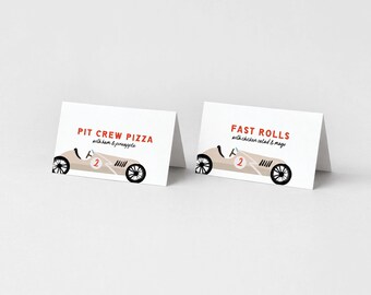 Vintage Race Car Food Labels, Editable Canva Template (Instant Download) 005B