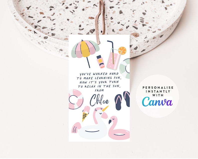 Teacher Appreciation Gift Tag Your Turn to Relax in the Sun Tag End of ...