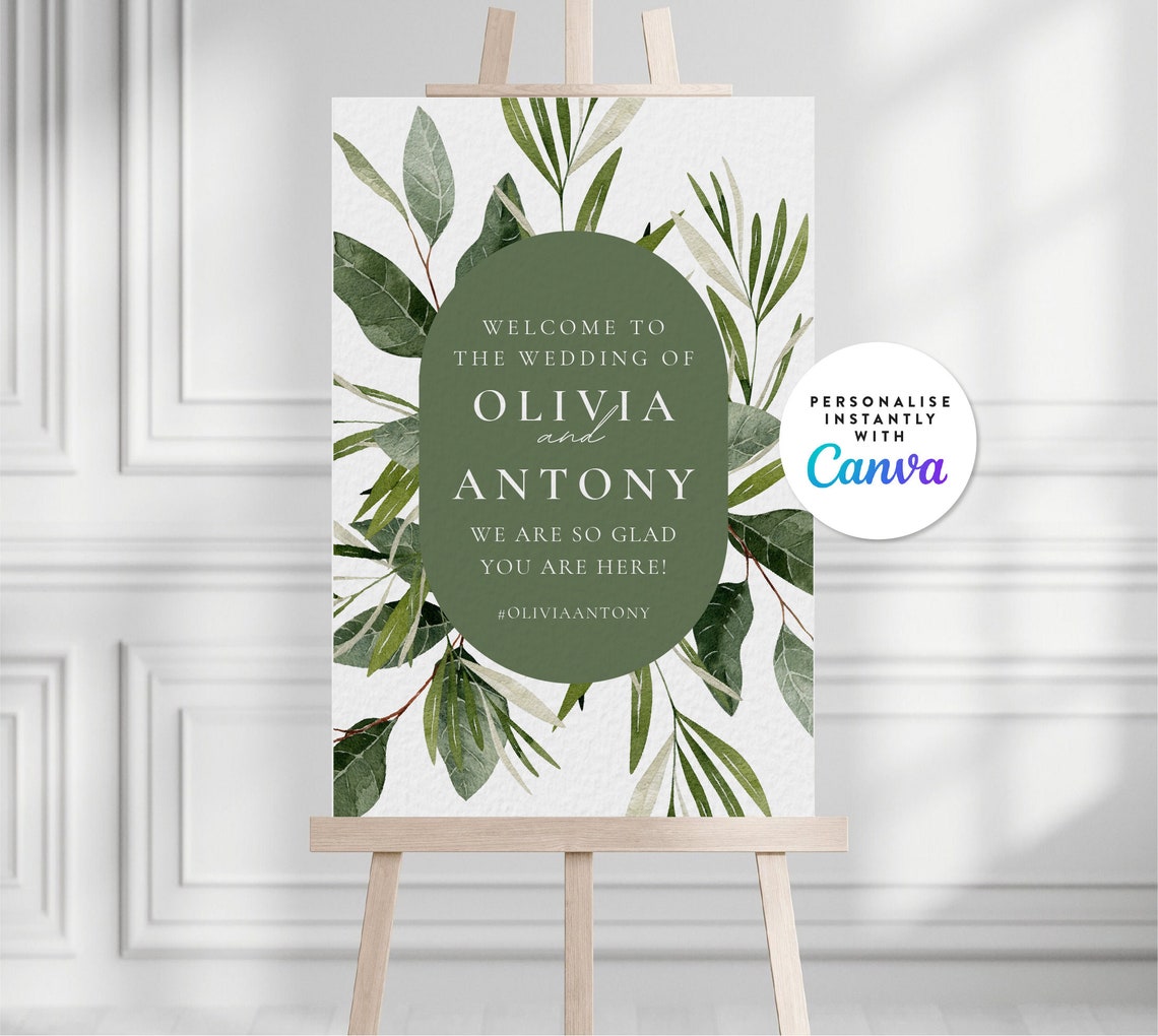 Eucalyptus Wedding Invitation, Green Leaves Shower Invite, Bridal ...