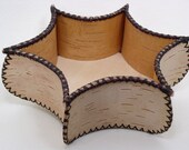 Natural paper Birch Bark Basket in a Hexahedron shape - Birch basket - Handmade basket - Wedding gift