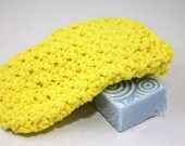Yellow COTTON soap saver - wash cloth - spa cloth - Handmade soap saver- soap cozy