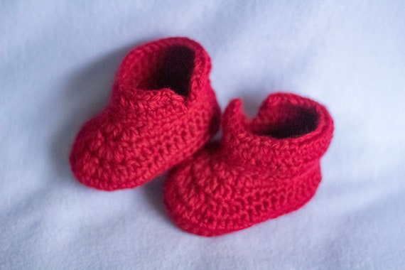 red baby booties