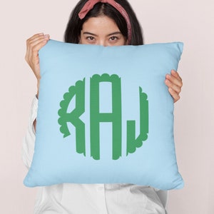Personalized dorm pillow with initial throw pillow for dorm decor preppy accessories for dorm room bedding for dorm with monogram pillow