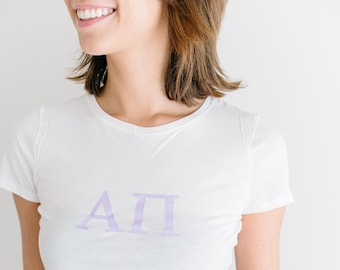 Trendy t-shirts for sorority stylish crop tee for greek life chapter crop t-shirt white sorority life gift stylish custom sorority gift crop