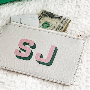 Personalized monogram wallet money holder with initial luxury wallet gift graduation gift leather credit card wallet gift for her mother day