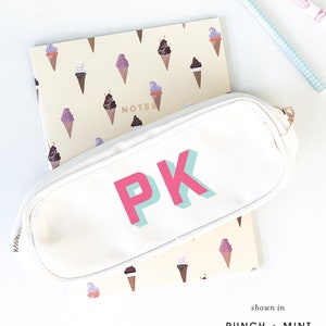 Personalized pencil pouch monogram pencil case preppy tampon keeper pouch for tampon zippered case monogram name pouch for diaper bag pouch