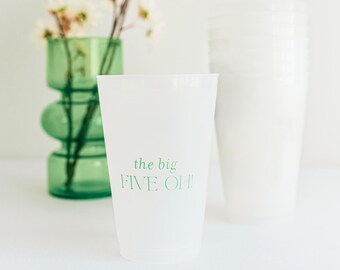 50th birthday decoration for milestone party custom stadium cup with 40th birthday party decor for 30th bday personalized frosted party cup