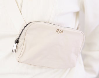 Embroidered fanny pack monogrammed belt bag crossbody purse gift for mom bag for travel pouch custom belt bag embroidered crossbody pouch