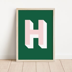 Monogram print college dorm decor custom office decor