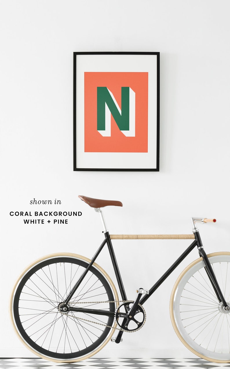 for gym initial art print for nursery boy print home decor artwork initial print girl