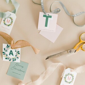 Custom printed hang tags square monogram stickers shadow monogram gift tags printed hang tag thank you gift tag custom hang tag monogram tag