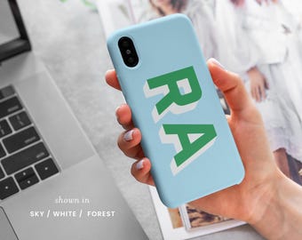 Initial phone case for iPhone personalized phone cover for tween phone case monogram preppy office accessory for phone holder with initial
