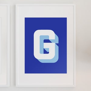 Monogram print college dorm decor custom office decor for gym initial art print for nursery boy print home decor artwork initial print girl
