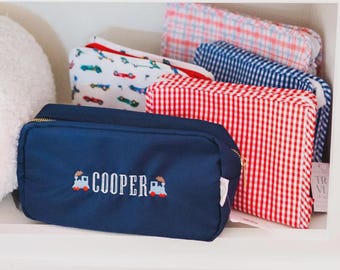 Custom nylon pouch for baby gear zipper bag for kids Embroidered pouch for baby shower gift organization for stroller car nursery