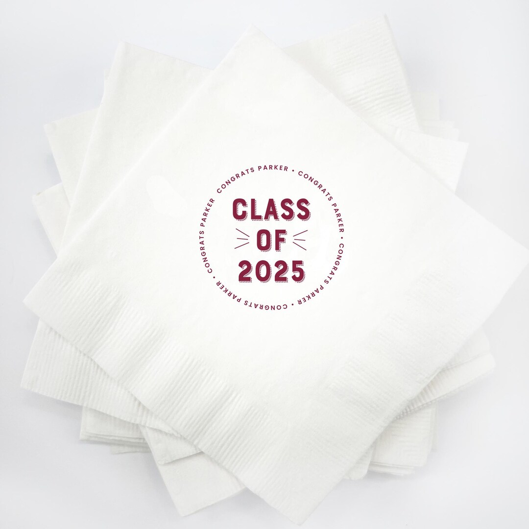 Custom Graduation Party Napkin With High School Color Personalized ...