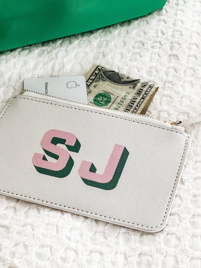 Personalized monogram wallet money holder with initial luxury wallet gift graduation gift leather credit card wallet gift for her mother day