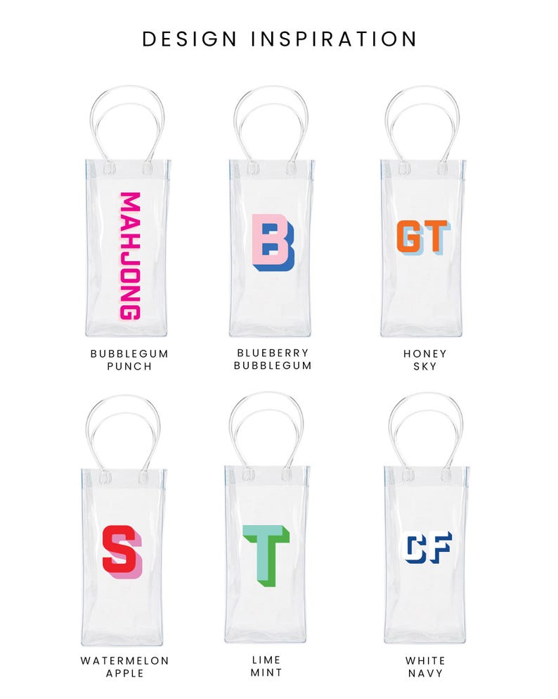 Clear wine tote monogrammed wine bag personalized favor gift for shower wine gift bag corporate gifting custom tote booze bag ice wine bag punch
