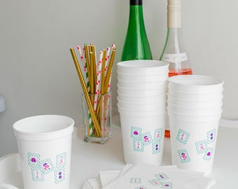 Mahjong party cup for mahjong themed party decor mahjong birthday cup for mahjong player gift party cup drinkware for mahjong party tile cup