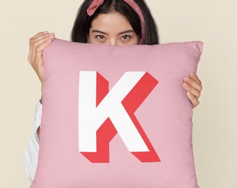 Girly pillow preppy throw pillow for dorm apartment decor pillow tween bedroom decor toss pillow with monogram cute pillow for girl room
