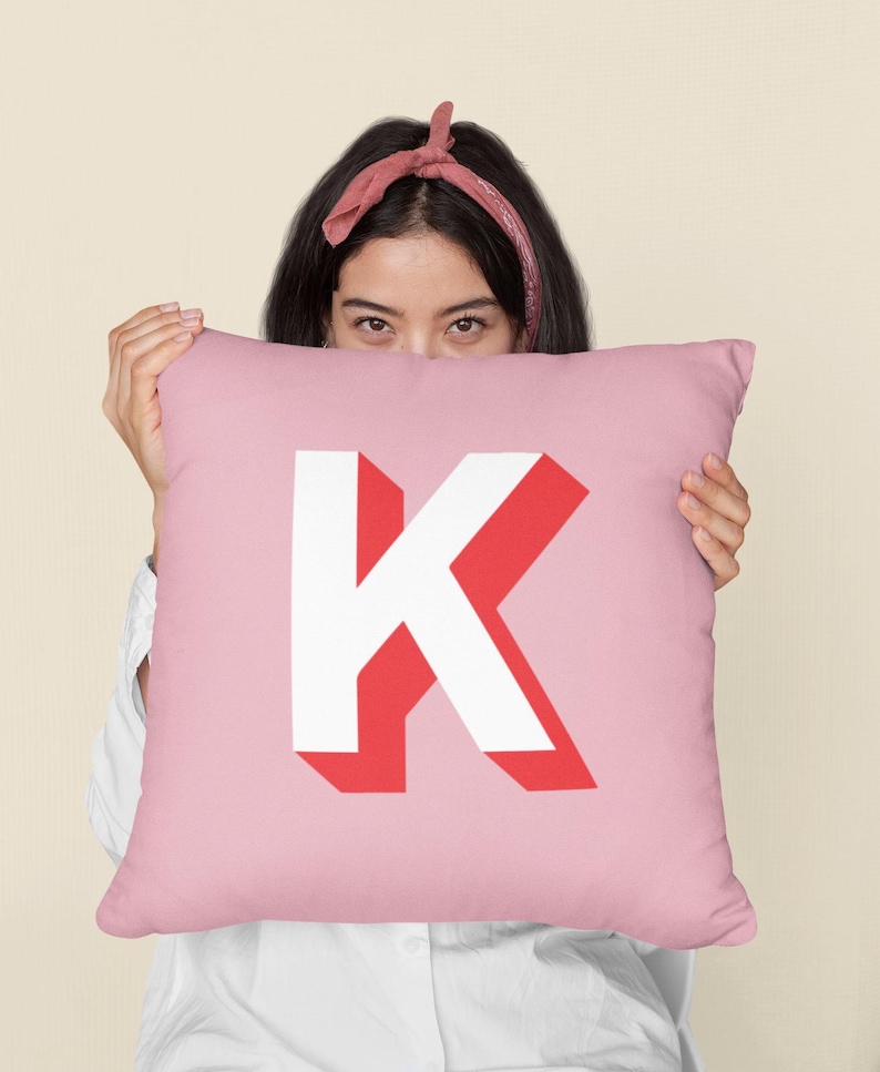 Throw pillow for dorm pillow cover with monogram dorm toss pillow personalized preppy pillow for dorm room decor for apartment pillow with initial