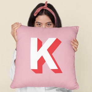 Throw pillow for dorm pillow cover with monogram dorm toss pillow personalized preppy pillow for dorm room decor for apartment pillow with initial