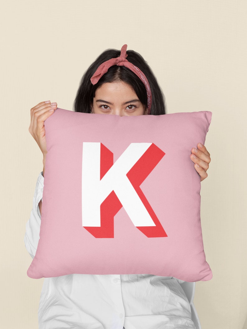 Throw pillow for dorm pillow cover with monogram dorm toss pillow personalized preppy pillow for dorm room decor for apartment pillow with initial