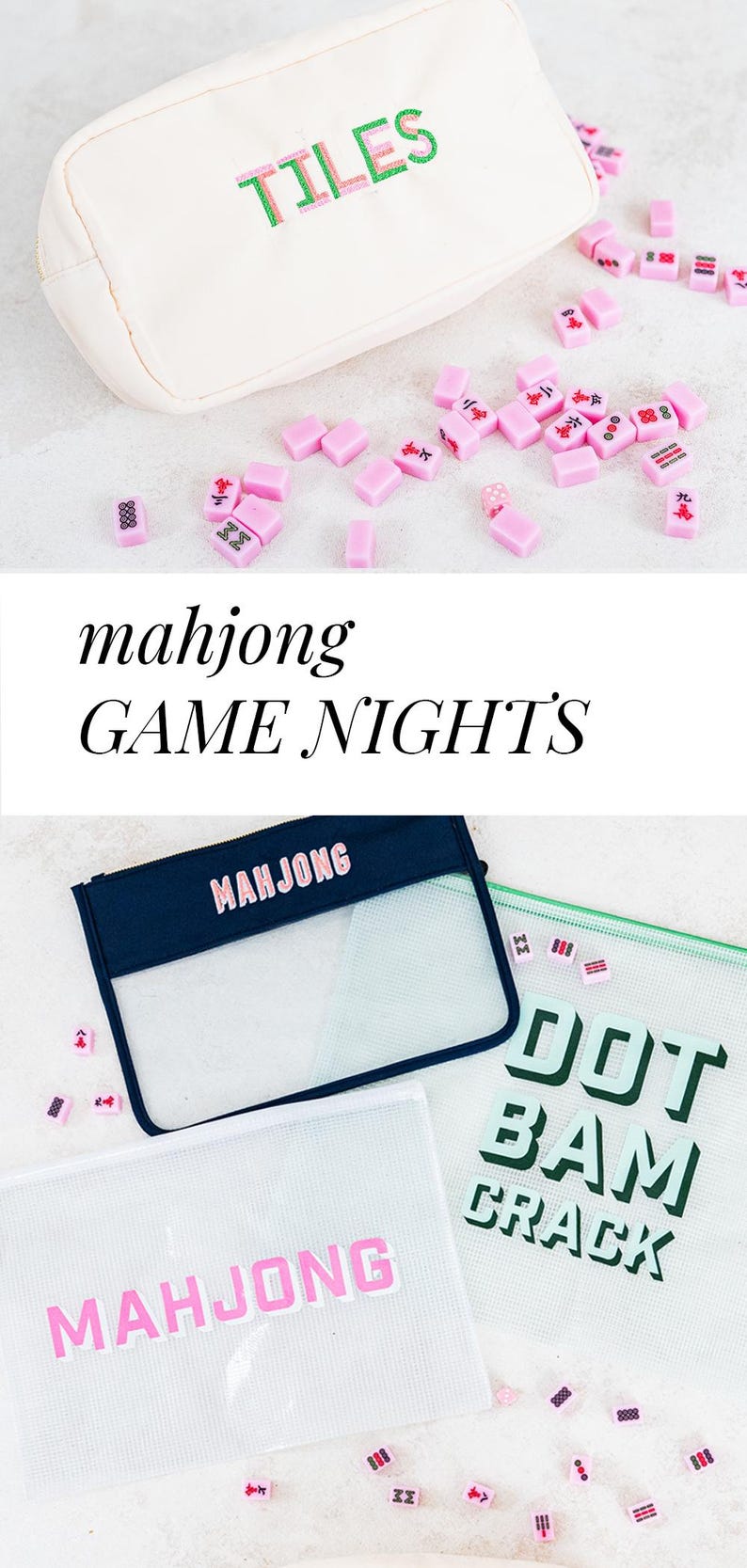 Mahjong tile bag custom pouch for mahjong gift pouch for tile organization storage zipper bag tile set large personalized mahjong bag gift image 12
