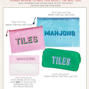 Mahjong tile bag custom pouch for mahjong gift pouch for tile organization storage zipper bag tile set large personalized mahjong bag gift image 5