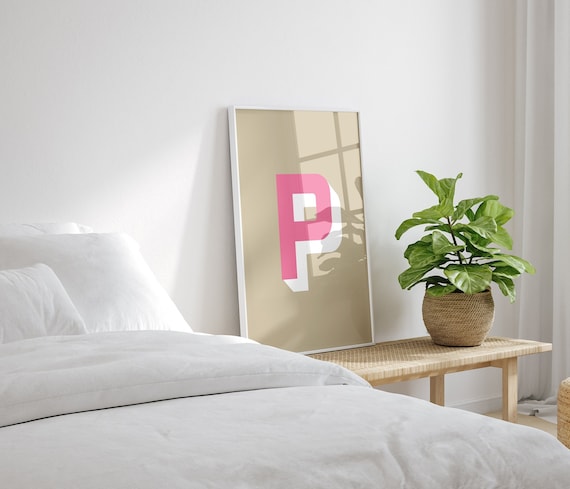 Monogram print college dorm decor custom office decor for gym initial art print for nursery boy print home decor artwork initial print girl