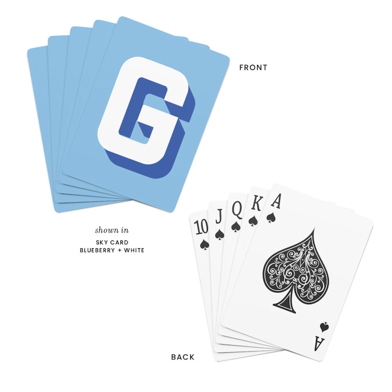 Custom playing cards with monogram playing card set for kids custom card deck of cards for girls night custom letter playing card deck games