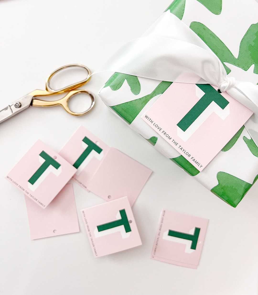 Monogram Tag Custom Printed Hang Tags Square Monogram Stickers Shadow Monogram Gift ...