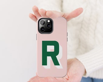 Personalized phone case custom for iPhone initial phone case minimalistic drop shadow cell phone cover preppy phone case for Samsung case