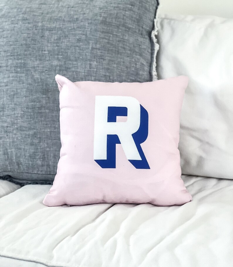 Girly pillow preppy throw pillow for dorm apartment decor pillow tween bedroom decor toss pillow with monogram cute pillow for girl room