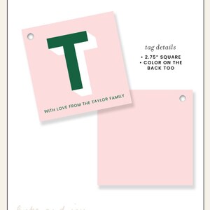 Custom printed hang tags square monogram stickers shadow monogram gift tags printed hang tag thank you gift tag custom hang tag monogram tag