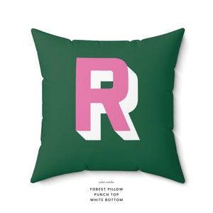 Girly pillow preppy throw pillow for dorm apartment decor pillow tween bedroom decor toss pillow with monogram cute pillow for girl room