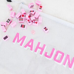 Oriental Storage Bag Large Size Design Premium Construction Mahjong Tile Organizer Portable Travel Case Multiple Color Options Perfect Game Storage Solution Essential Player Accessory Durable Mesh Material Convenient Organization System