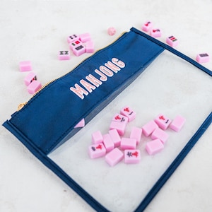 Mahjong Storage Bag Large Size Portable Game Carrier Oriental Design Travel Case Premium Construction Tile Organization System Perfect Gift For Players Multiple Color Options Convenient Storage Solution Durable Mesh Material Essential Game