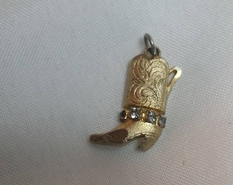 Zawieszka z zawieszką damski kowbojski but złoty vintage kostium biżuteria sztuczne diamenty prezent dla niej kraj