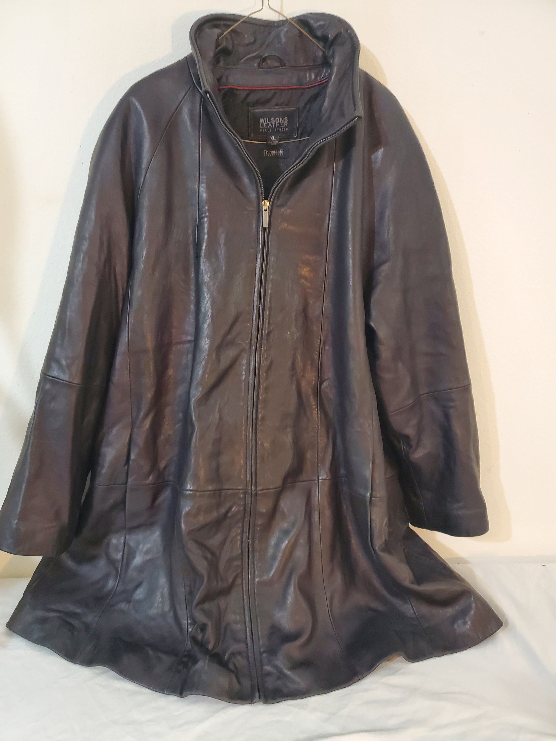 Wilson Leather Jacket Long Soft Vintage - Etsy