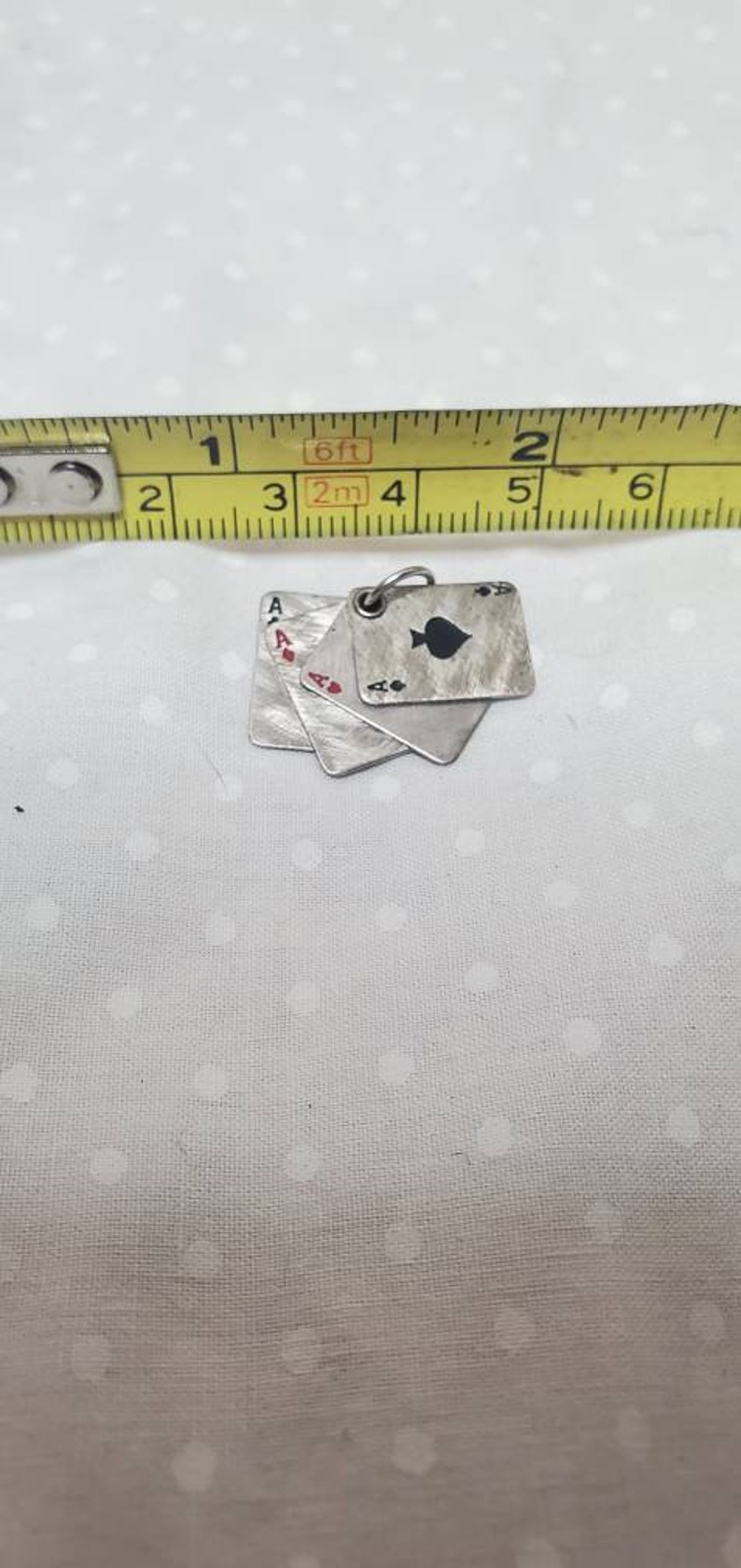 Deck of Cards Vintage Ace. Pendant Charm Sterling silver Cards. Miniature Jewelry