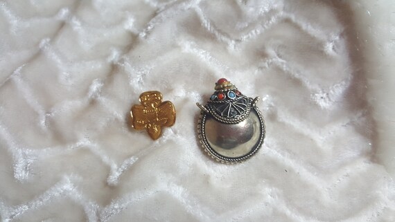 Girl Scout Pin Snuff Little Perfume Bottle Metal … - image 3