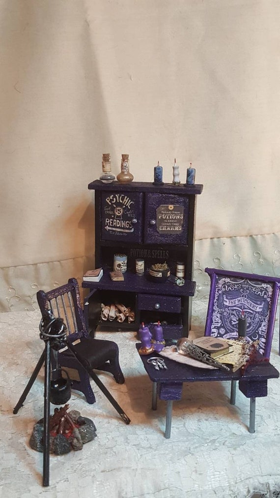 Furniture Miniatures Witch Spells Potions Cauldron Firepit Etsy