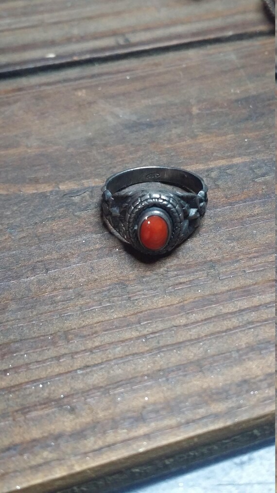 Bright Red Ring Agate Coral Dragons Blood Ladies … - image 3