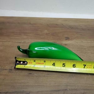 Vintage Hand Blown Art Decorative Glass Jalapeño Pepper Life Size Murano Style Fruit