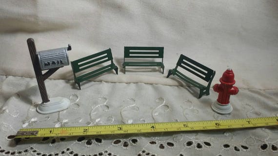 Tiny Miniature Miniature Bench Fire Hydrant Mailbox Etsy