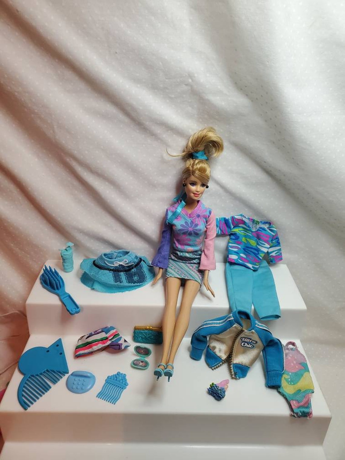 6 Sets Puppenkleidung Für 17cm Puppen - Mode Outfits Mit Hüten & Accessoires - Handgefertigte Stricken Kleidung